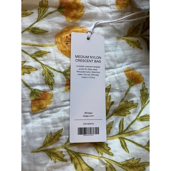 NWT boygenius x BAGGU Medium Nylon Crescent Pink Carnation Blue Crossbody Bag - Picture 8 of 8